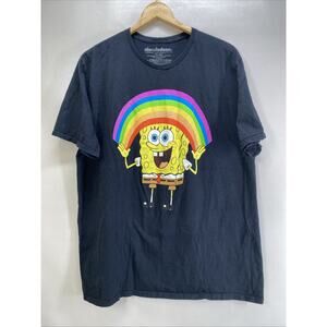 SpongeBob SquarePants Nickelodeon Rainbow Short Sleeve T-shirt Men’s 2XL 50-52